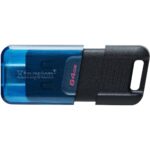 Kingston DataTraveler 80 M USB-C Flash Drive, USB-C 3.2, 64GB, Blue/Black DT80M/64GB