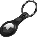 Spigen Valentinus Θήκη Μπρελόκ Δερμάτινη για AirTag σε Μαύρο χρώμα AMP01826