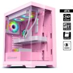Armaggeddon Aquaron Gaming Midi Tower Κουτί Υπολογιστή με Πλαϊνό Παράθυρο Ροζ AQUARONP