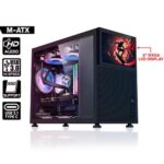Armaggeddon Tessaraxx Corevision Gaming Micro ATX Κουτί Υπολογιστή με Πλαϊνό Παράθυρο και Οθόνη LCD 8″ WXGA HD 1280 x 800 (16:10) Μαύρο COREVISIONB