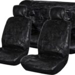 Σετ Καλύμματα Αυτοκινήτου 5τμχ Δερματίνη Μαύρα 21932 Autoline