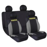 Σετ Καλύμματα Αυτοκινήτου 8τμχ Πολυεστερικά Μαύρο/Γκρι 17393 Autoline