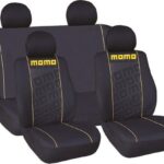 Σετ Καλύμματα Αυτοκινήτου 8τμχ Βελουτέ Μαύρο/Κίτρινο 13697 Autoline