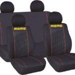 Σετ Καλύμματα Αυτοκινήτου 8τμχ Βελουτέ 13697 Μαύρo/Κόκκινo Autoline