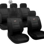 Σετ Καλύμματα Αυτοκινήτου 9τμχ Δερματίνη Luxury Μαύρα 13297 Autoline