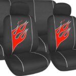 Σετ Καλύμματα Αυτοκινήτου 6τμχ Πολυεστερικά X-Racing Flame Μαύρα 11953 Autoline