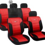 Σετ Καλύμματα Αυτοκινήτου 9τμχ Δερματίνη Luxury Κόκκινα 13297 Autoline