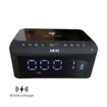 Akai ACRB-1000 Ξυπνητήρι, ασύρματος φορτιστής και ηχείο Bluetooth με διπλό USB, Aux-In και FM – 5 W RMS