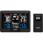 First Austria FA-2461-8 Ασύρματος Μετεωρολογικός Σταθμός Ψηφιακός Επίτοιχος Μαύρος με αισθητήρα εξωτερικού χώρου, έγχρωμη οθόνη και ξυπνητήρι