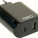 Osio Φορτιστής Χωρίς Καλώδιο με Θύρα USB-A και Θύρα USB-C 18W Μαύρος (OTU-5904B) Μαύρο