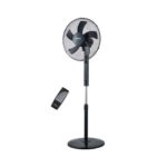 Crystal Home Air Comfort Control 40 Ανεμιστήρας Ορθοστάτης 50W Διαμέτρου 40cm με Τηλεχειριστήριο & Ένδειξη Θερμοκρασίας Black 17925