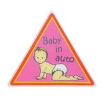 Σήμα Baby on Board με Αυτοκόλλητο Ροζ 20074 Auto Gs