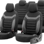 Σετ Καλύμματα Αυτοκινήτου 11τμχ Δερματίνη Μαύρα 11824 Otom