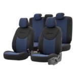 Otom Μπροστινά Καλύμματα Αυτοκινήτου 11τμχ Βαμβακερά Attraction Design Μαύρα/Μπλε ATR-1303