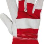 Βαμβακερά Γάντια Εργασίας Δερματοπάνινα Κόκκινα 25199 Auto Gs