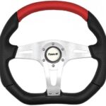 Τιμόνι Αυτοκινήτου Τριάκτινο με Διάμετρο 35cm Τύπου Issota Κόκκινο/Μαύρο 21582 Autoline