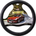 Κάλυμμα Τιμονιού Αυτοκινήτου με Διάμετρο 50εκ. από Δερματίνη Μαύρο 12233 Auto Gs