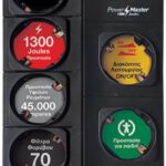 Crystal Audio CP8-1300-70 Πολύπριζο Ασφαλείας 8 Θέσεων με Διακόπτη και Καλώδιο 1.5m Μαύρο 381021