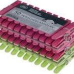 Kein Πλαστικά Μανταλάκια Με Ενισχυμένο Ελατήριο Συνδέσμου Σετ 50 Τεμαχίων σε Χρώμα Λαχανί και Ροζ Made In Austria