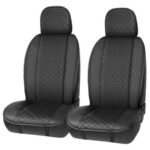 Σετ Πλατοκαθίσματα Αυτοκινήτου 2τμχ Δερματίνη Elegance Μαύρα με Γκρι Ραφή 11619 Auto Gs