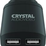 Crystal Audio Φορτιστής Χωρίς Καλώδιο με 2 Θύρες USB-A Μαύρος (P2-3.4)