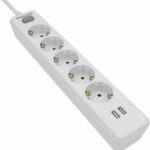 Πολύπριζο 5 Θέσεων με Διακόπτη, 2 USB και Καλώδιο 1.5m Λευκό SPN3052W/GRS Philips