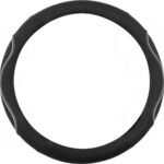 Κάλυμμα Τιμονιού Αυτοκινήτου Wavy με Διάμετρο 38εκ. από Δερματίνη Μαύρο/Γκρι 14145 Autoline