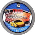 Κάλυμμα Τιμονιού Αυτοκινήτου Trize με Διάμετρο 38εκ. από Δερματίνη Γκρι 13961 Autoline