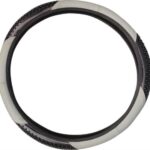 Κάλυμμα Τιμονιού Αυτοκινήτου με Διάμετρο 38εκ. από Δέρμα Γκρι/Μαύρο 10129 Autoline