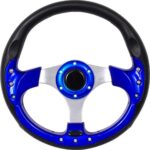 Τιμόνι Αυτοκινήτου Τype-R Τριάκτινο με Διάμετρο 32cm Μαύρο/Μπλε 11047 Autoline