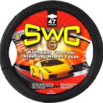 Κάλυμμα Τιμονιού Αυτοκινήτου με Διάμετρο 47εκ. από Δερματίνη Μαύρο 10366 Autoline