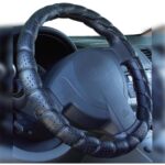 Κάλυμμα Τιμονιού Αυτοκινήτου Συνθετικό Μαύρο με Μαύρη Ραφή 14506 Autoline