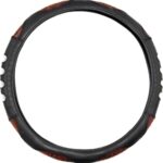 Κάλυμμα Τιμονιού Αυτοκινήτου με Διάμετρο 38εκ. από Δερματίνη Μαύρο με Καφέ Ραφή 11024a Autoline