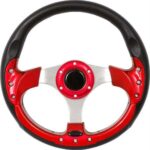Τιμόνι Αυτοκινήτου Τριάκτινο με Διάμετρο 32cm Μαύρο/Κόκκινο 11047 Autoline