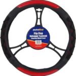 Κάλυμμα Τιμονιού Αυτοκινήτου Flip-Flop με Διάμετρο 38εκ. Συνθετικό Μαύρο/Κόκκινο 14422 Autoline