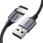 Ugreen Braided US288 USB 2.0 Cable USB-C male - USB-A male Μαύρο 3A Fast Charge 1m 60126