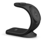 WK Ασύρματος Φορτιστής (Qi Pad) 15W 3 in 1 Wireless Magnetic Charger Μαύρος (OJD-83)