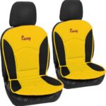 Σετ Πλατοκαθίσματα Αυτοκινήτου 2τμχ Δερματίνη Sandwich Κίτρινα 11504 Autoline