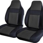 Μπροστινά Καλύμματα Αυτοκινήτου 2τμχ Πολυεστερικά Easy Fit Μαύρο/Γκρι 14300.1 Autoline