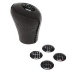 Πομολο Οβάλ Δερμάτινο Τρυπητό με Μαύρες Ραφές με Σηκωτή ή Πατητή Όπισθεν Μαύρο 37078 Auto Gs