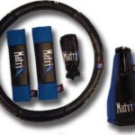 Κάλυμμα Τιμονιού Αυτοκινήτου Matrix Σετ Medium με Διάμετρο 38εκ. από Δερματίνη Μπλε 12143 Auto Gs