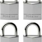 629EURQ Ατσάλινο Λουκέτο Πέταλο με Κλειδί Σετ 4τεμ. 20mm 4τμχ 629000112 Master Lock