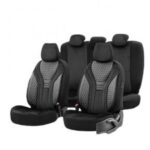 Σετ Καλύμματα Αυτοκινήτου 11τμχ Δερματίνη Infinity Design Μαύρα/Λευκά INF-2003 11805 Otom