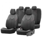 Σετ Καλύμματα Αυτοκινήτου 11τμχ Δερματίνη Signature Design Μαύρα/Κόκκινα SGT-2402 11803 Otom