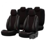 Σετ Καλύμματα Αυτοκινήτου 11τμχ Δερματίνη Μαύρα 11819 Otom