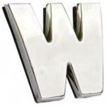 Αυτοκόλλητο Γράμμα Αυτοκινήτου "W" 2.7 x 2.5cm σε Ασημί Χρώμα 00031 Auto Gs