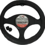 Auto Gs Κάλυμμα Τιμονιού Αυτοκινήτου με Διάμετρο 38εκ. δερμάτινο λείο με τρυπητό Δερμάτινο Μαύρο 12200