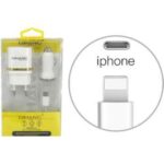 Auto Gs Φορτιστής Αυτοκινήτου Λευκός με μία Θύρα USB μαζί με Καλώδιο lightning 99062