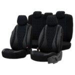 Auto Gs Σετ Καλύμματα Αυτοκινήτου 11τμχ Δερματίνη Emperor Design Γκρι / Μαύρα 11821