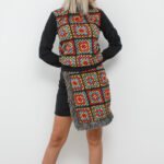 VINTAGE MINI ΦΟΥΣΤΑ ΣΤΕΝΗ ΕΛΑΣΤΙΚΗ ΜΕ ΚΡΟΣΙΑ ΚΑΙ ΖΑΚΑΡ ΕΠΑΝΩΤΙΣΜΑ ΜΠΡΟΣΤΑ ΜΕ ΜΟΤΙΦ MULTICOLOR